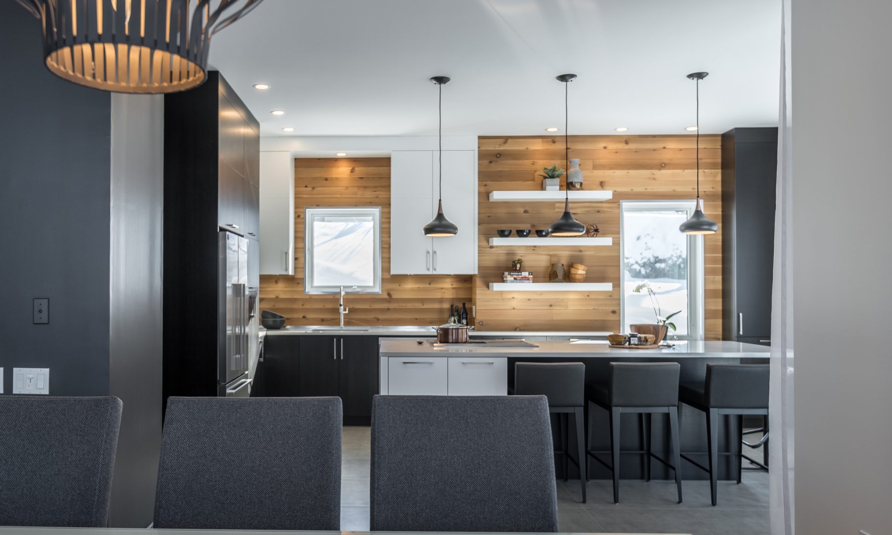 Cabico Custom Cabinets - Winterly kitchen project - view from the dining table