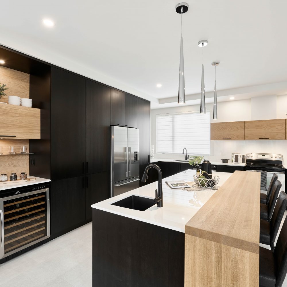 Cabico Custom Cabinets - White Oasis kitchen project - angle view of the kitchen