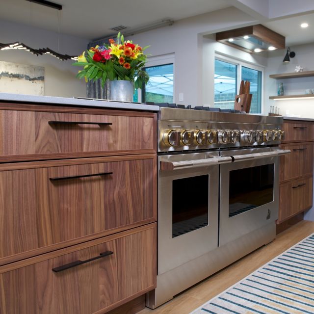 Natural black walnut cabinets are strong, durable, and beautiful. A great choice for the kitchen. Featuring the @professionalremodeler 2021 Model ReModel project.
.
Cabinetry:
Unique Series frameless cabinetry:
Natural Black Walnut, 90 door style
.
.
.
#CabicoCabinetry #HelloCabico #CustomKitchens #CustomCabinets #CustomCabinetry #CustomCabinetryDesign #CabinetGoals #KitchenCabinets #UniqueSeries #CabicoUnique