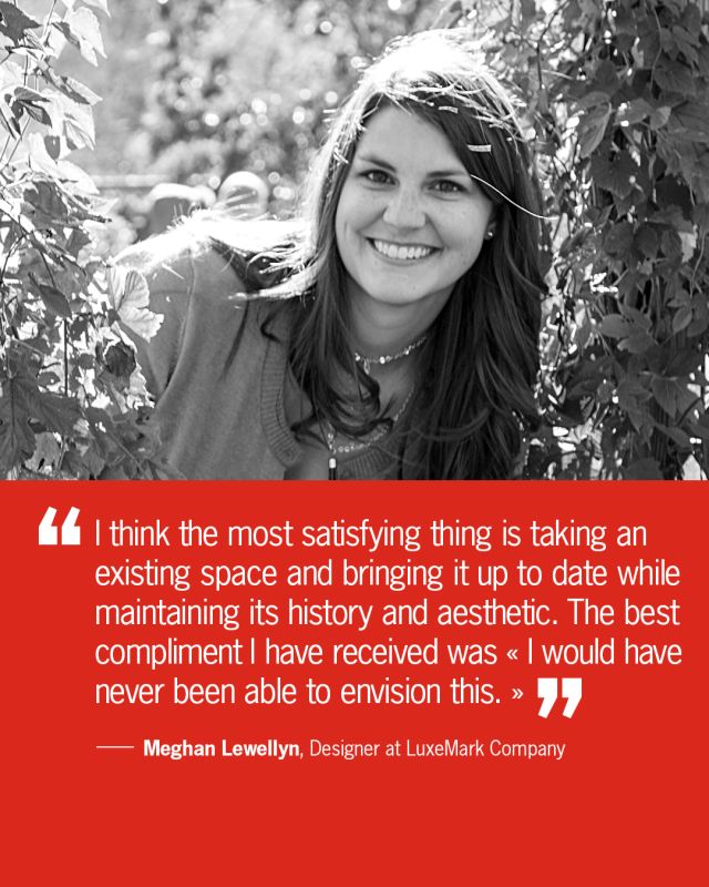 Meet Meghan Lewellyn from @luxemark Company in Raleigh, North Carolina. After 16 years in the design industry, Meghan is truly an expert in her field. Her design approach centers on listening to the client's needs and paying attention to every detail. "High-end [design] requires a deep look at every angle and forward-thinking through every solution," she says. Meghan finds inspiration in her immediate surroundings. From movies to commercials to historical architecture, she searches everywhere to find the missing piece to a design or a solution to a problem. She is passionate about remodeling and loves to incorporate wood in her designs.