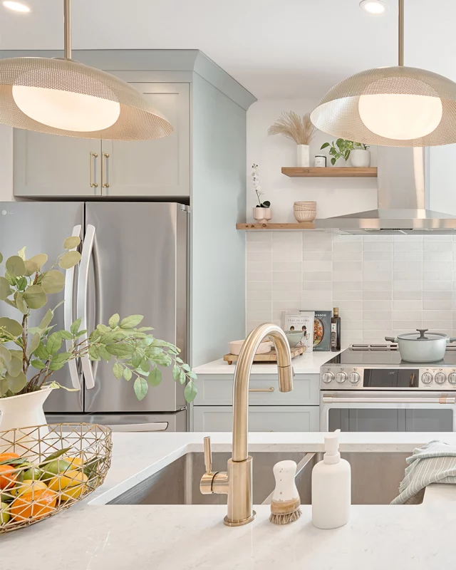 Soft and subtle, this serene kitchen showcases our signature cozy blue hue. Experience peace and tranquility every day in your home. 

Essence Series Cabinetry: Churchill on MDF, Kaffa door style 
Dealer: @thecabinetconnection
Designer: Natasha Nash 
Photographer: @alexouzilleau

#hellocabico #customcabinetry #customcabinets #interiordesign