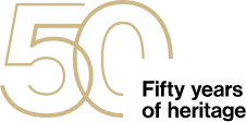 Logo Fifty years of heritage - Elmwood