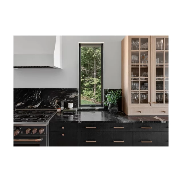 Create a sophisticated space with timeless black cabinetry. Not only does black add a touch of refinement, it pairs easily with any color for additional character. 

Elmwood cabinetry: Haze Matte on white oak and Charcoal Matte on obeche, Bregenz 42 and New Haven Vision door styles
Designer:  @villahyggedesign 
Photographer: @alex_ouzilleau

Considering black as a design option? Learn how to customize with style. 
https://bitly.cx/9eca
.
.
.
.
#elmwoodcabinetry #elmwood #cabinetry #customkitchen #interiorspaces #interiorarchitecture #designinspiration #elmwooddesign #designinterior #decor #blackcabinets #interiorarchitecture #interiorspaces #architecture